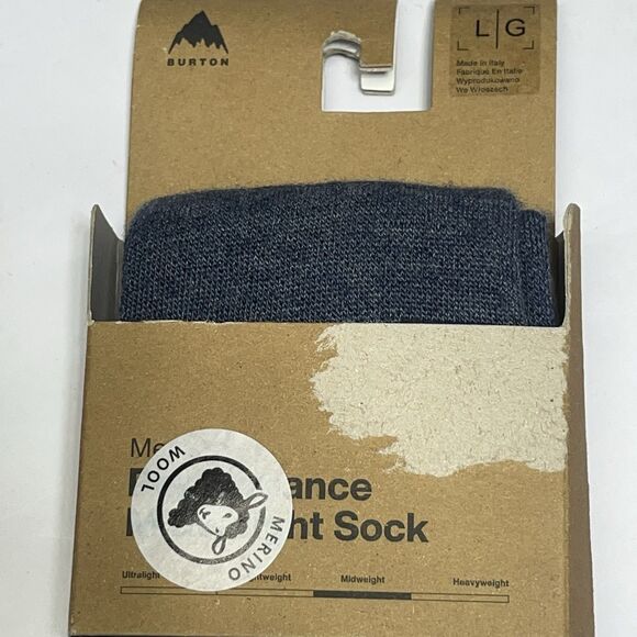 Burton Performance Socks Men Large (10.5-13.5) Blue Merino Wool Blend Snowboard - Picture 3 of 5